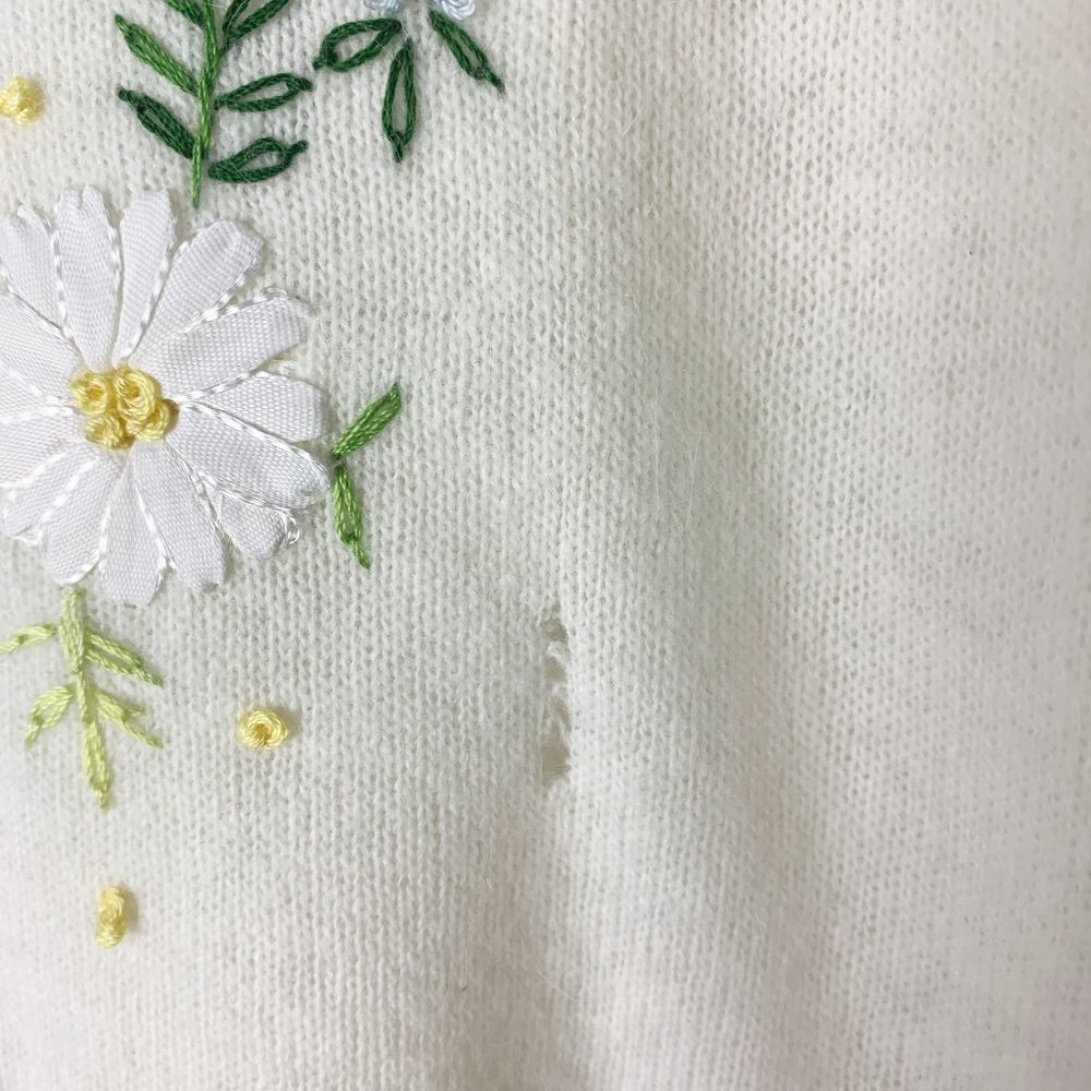 Vintage angora-blend embroidered cardigan - Picture 7 of 8
